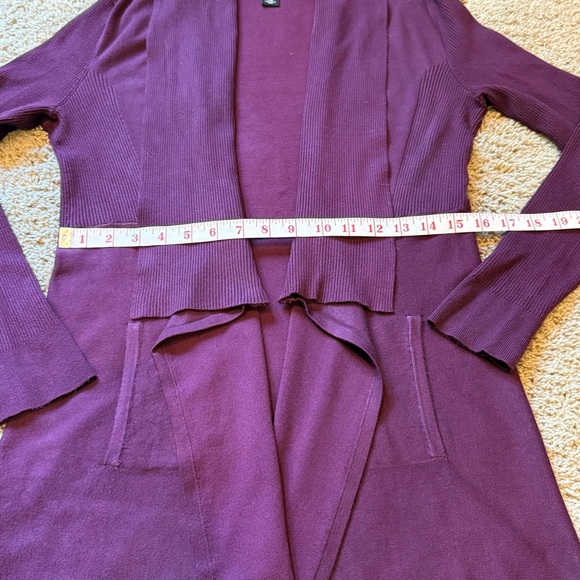 White House Black Market Plum/Burgundy Cardigan - Picture 9 of 11